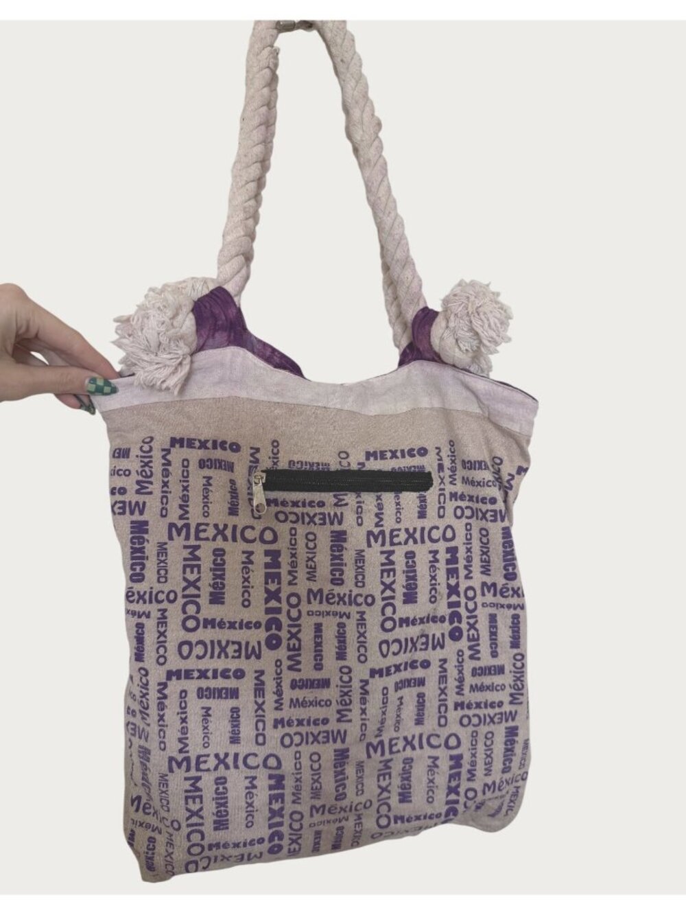 Cozumel Purple Tie-Dye Reversible Bag Beach Tote Resort Wear Cruise Bag Cute - Picture 4 of 8
